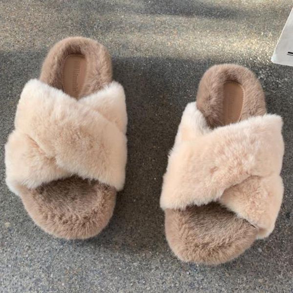 slippers 2021 flats women furry flip flops shoes autumn winter female casual outside fur slides ladies short plush slipper, Black
slippers 2021 flats women furry flip flops shoes autumn winter female casual outside fur slides ladies short plush slipper, Black