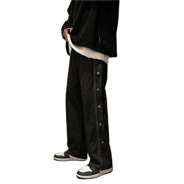 men's jeans 2021 spring and summer loose straight leg casual pants men chest buckle wide, Blue
men's jeans 2021 spring and summer loose straight leg casual pants men chest buckle wide, Blue