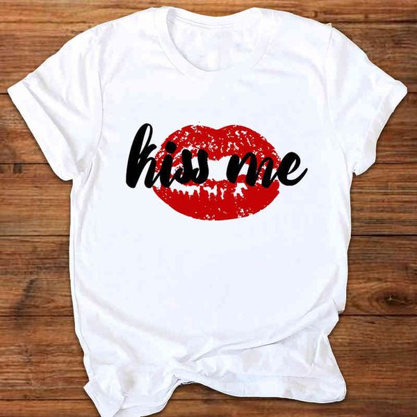 women's t-shirt i women red lips graphic fashion short sleeve kiss me letters printed clothes lady tee female summer casual t, White
women's t-shirt i women red lips graphic fashion short sleeve kiss me letters printed clothes lady tee female summer casual t, White
