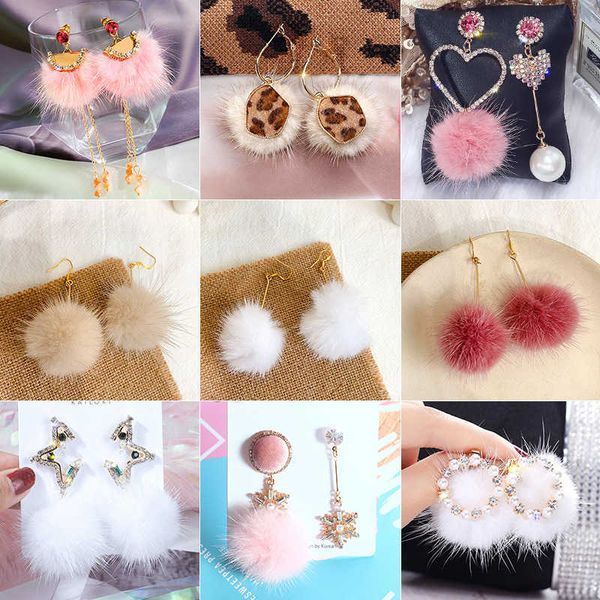 fashion mink earrings ball 925 silver needle asymmetric autumn and winter long hair designer earrings
fashion mink earrings ball 925 silver needle asymmetric autumn and winter long hair designer earrings