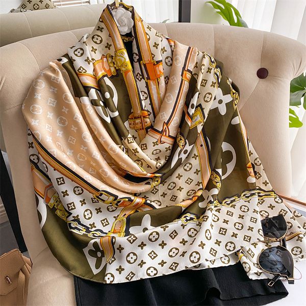 luxury silk scarf women foulard spring summer autumn shawls lady wraps female beach pareo stoles bandana brand long scarves 180x90cm, Blue;gray
luxury silk scarf women foulard spring summer autumn shawls lady wraps female beach pareo stoles bandana brand long scarves 180x90cm, Blue;gray