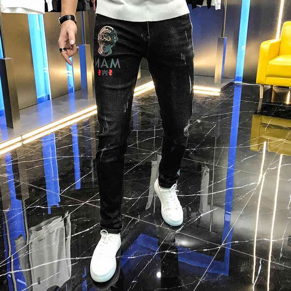 jean brand- masculine style hole breaking fashion skull laser drill offset youth mid-waist jeans in autumn, Blue
jean brand- masculine style hole breaking fashion skull laser drill offset youth mid-waist jeans in autumn, Blue