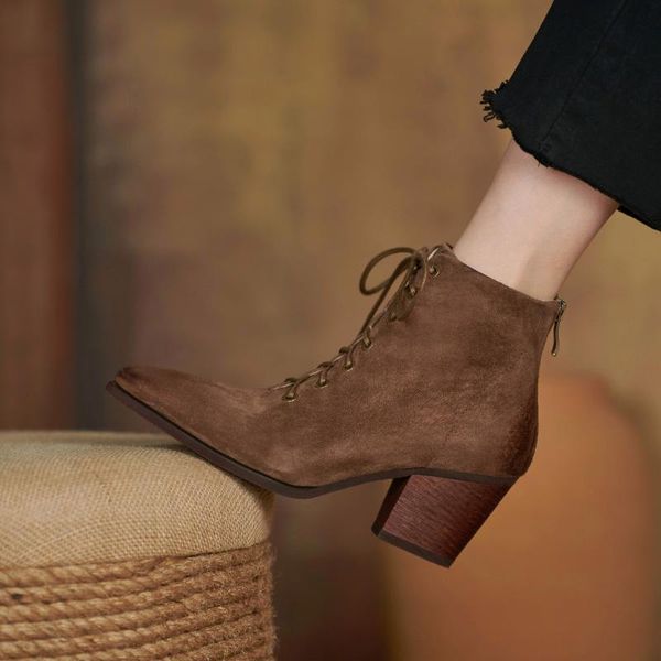 boots women ankle natural leather 22-26cm pigskin upper autumn and winter shoes for vintage pointed worn high heel, Black
boots women ankle natural leather 22-26cm pigskin upper autumn and winter shoes for vintage pointed worn high heel, Black