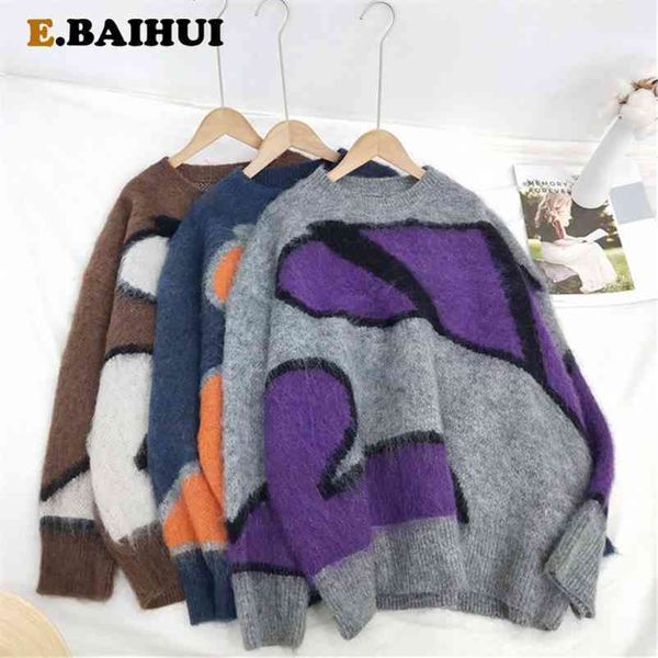 ebaihui autumn o neck oversized sweaters women long sleeve loose knitted retro warm female pullovers korean 210522, White;black
ebaihui autumn o neck oversized sweaters women long sleeve loose knitted retro warm female pullovers korean 210522, White;black