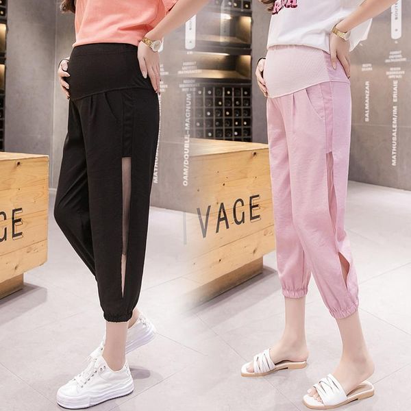 maternity bottoms pants summer cotton and linen casual loose comfy belly support elastic waist trousers, White
maternity bottoms pants summer cotton and linen casual loose comfy belly support elastic waist trousers, White