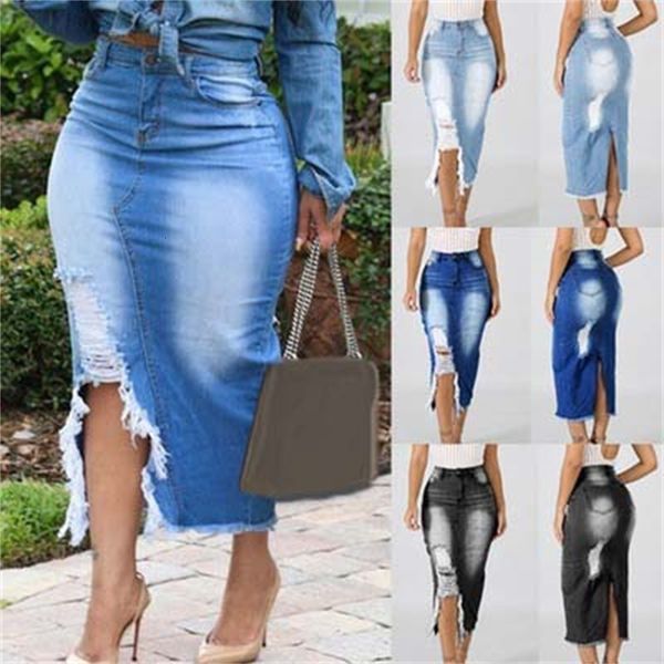 skirt get female high waist, ask skirt washed jeans plus size, Black 
skirt get female high waist, ask skirt washed jeans plus size, Black