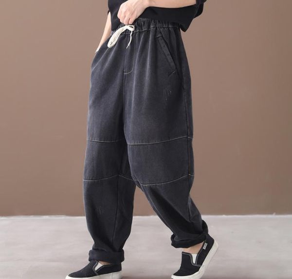 women's pants & capris denim women trousers 2021 autumn winter big size draw string fleece thick loose pockets yoyikamomo, Black;white
women's pants & capris denim women trousers 2021 autumn winter big size draw string fleece thick loose pockets yoyikamomo, Black;white
