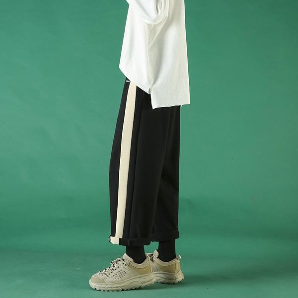 men's pants autumn track men fashion solid color casual straight trousers man streetwear wild hip hop loose joggers sweatpants, Black
men's pants autumn track men fashion solid color casual straight trousers man streetwear wild hip hop loose joggers sweatpants, Black