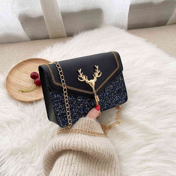 okolive sb0030 women cute fashion elk tassel chain women's small bag frosted sequin diagonal cross gift for young girl
okolive sb0030 women cute fashion elk tassel chain women's small bag frosted sequin diagonal cross gift for young girl