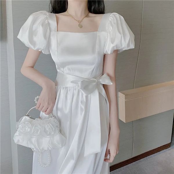 women summer white elegant puff sleeve holiday dress ladys square collar sashe dress female vintage a-line vestidos 210517, Black;gray
women summer white elegant puff sleeve holiday dress ladys square collar sashe dress female vintage a-line vestidos 210517, Black;gray