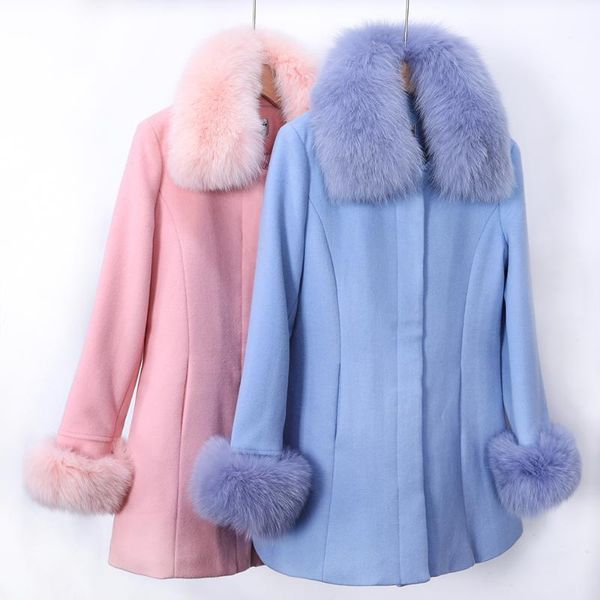 women's fur & faux maomaokong light pink autumn and winter style collar thick woolen coat women, Black
women's fur & faux maomaokong light pink autumn and winter style collar thick woolen coat women, Black