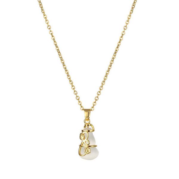 pendant necklaces low price jewellery vintage designer titanium steel gourd simple cat's eye stone clavicle women's neck for girls, Silver
pendant necklaces low price jewellery vintage designer titanium steel gourd simple cat's eye stone clavicle women's neck for girls, Silver