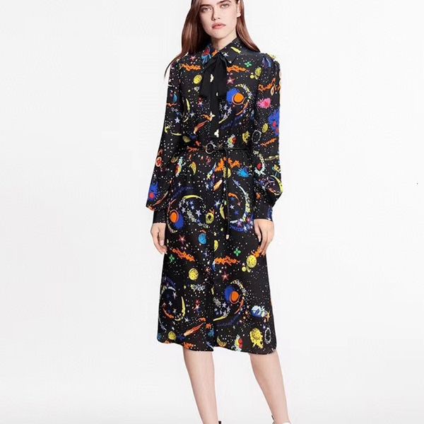 spring printing sleeve single mid-length shirt dress quality women's clothes, Black;gray
spring printing sleeve single mid-length shirt dress quality women's clothes, Black;gray