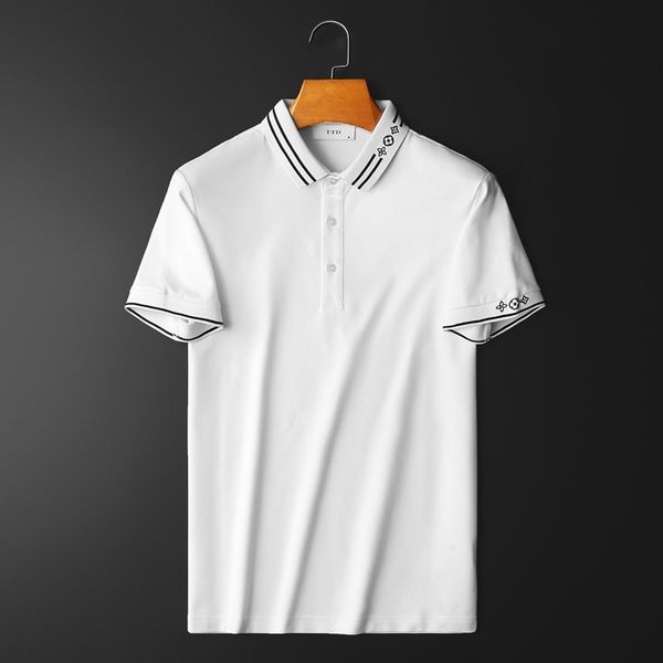 fashion t shirts 2021 summer men's simple lapel short sleeve polo shirt mercerized cotton luxury, White;black
fashion t shirts 2021 summer men's simple lapel short sleeve polo shirt mercerized cotton luxury, White;black