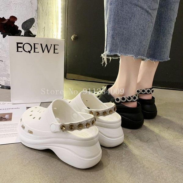 slippers sandals flat platform drill holes women shoes rhinestone chain beach rain fashion breathable couple, Black
slippers sandals flat platform drill holes women shoes rhinestone chain beach rain fashion breathable couple, Black
