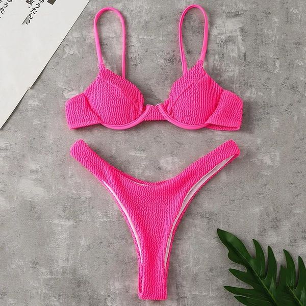 women's swimwear ribbed underwired high cut bikini swimsuit female women two-pieces set thong bather bathing suit swim lady, White;black 
women's swimwear ribbed underwired high cut bikini swimsuit female women two-pieces set thong bather bathing suit swim lady, White;black