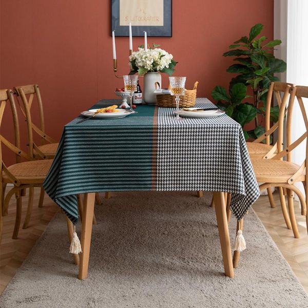 table cloth full polyester yarn-dyed tablecloth geometric houndstooth jacquard big tassel rectangular dining for wedding party
table cloth full polyester yarn-dyed tablecloth geometric houndstooth jacquard big tassel rectangular dining for wedding party