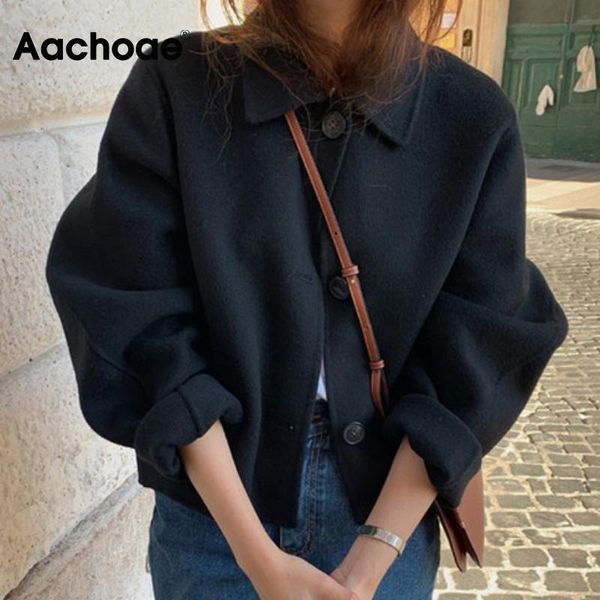 women's wool & blends aachoae 2021 autumn winter women elegant solid color coats chic turn down collar long sleeve coat female outerwea, Black
women's wool & blends aachoae 2021 autumn winter women elegant solid color coats chic turn down collar long sleeve coat female outerwea, Black