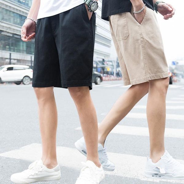 men's summer 2021 shorts are loose-waisted casual cottonknee length pants trendy youth sports beach, White;black
men's summer 2021 shorts are loose-waisted casual cottonknee length pants trendy youth sports beach, White;black