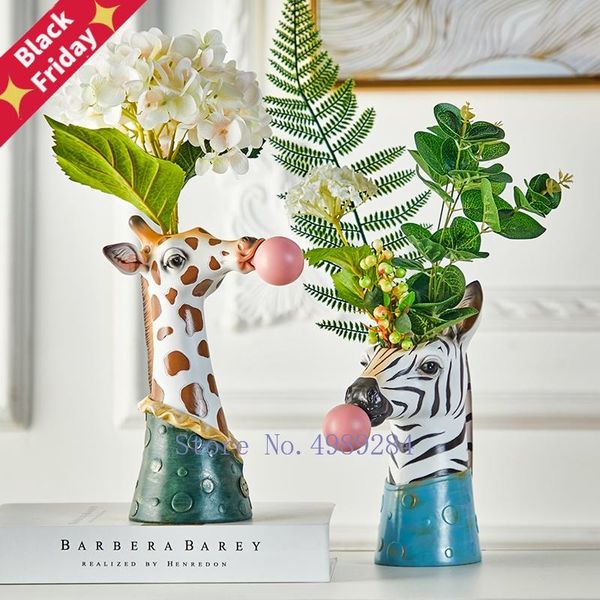 vases resin cartoon animal head vase flower pot bubble gum children's room decoration simulation creative crafts
vases resin cartoon animal head vase flower pot bubble gum children's room decoration simulation creative crafts