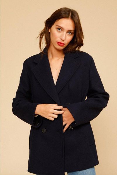 women's wool & blends women coat 2021 autumn and winter beige double-breasted woolen short, Black
women's wool & blends women coat 2021 autumn and winter beige double-breasted woolen short, Black