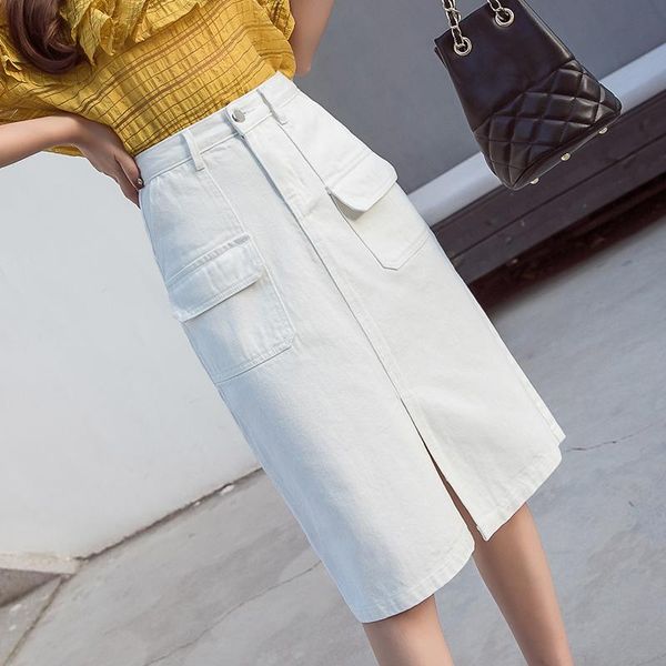 skirts denim women midi skirt summer vintage high waist korean single button pockets blue jeans a-line ladies saia jupe femme, Black
skirts denim women midi skirt summer vintage high waist korean single button pockets blue jeans a-line ladies saia jupe femme, Black