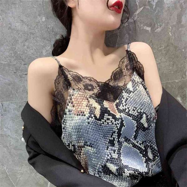 lace t-shirts female camisole blazer wearing snake pattern bottoming shirt vest women sleeveless tunic 210601, White
lace t-shirts female camisole blazer wearing snake pattern bottoming shirt vest women sleeveless tunic 210601, White