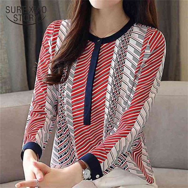 spring autumn long sleeve striped chiffon shirt fashion woman blouses ol blouse women blusa chic feminina 210421, White
spring autumn long sleeve striped chiffon shirt fashion woman blouses ol blouse women blusa chic feminina 210421, White