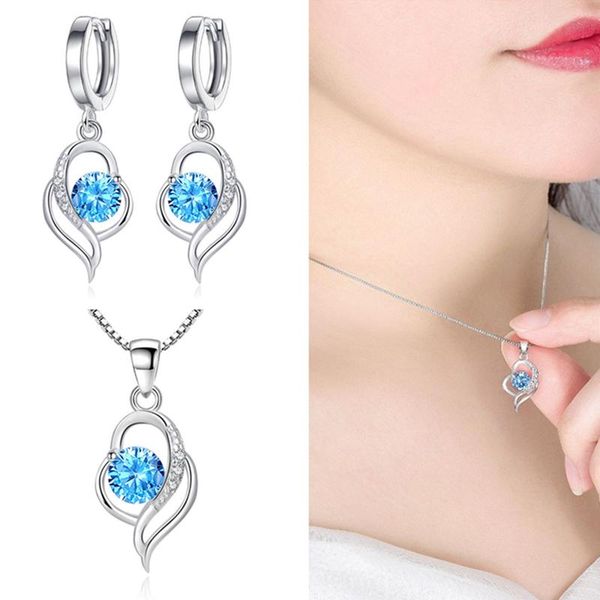 earrings & necklace trendy silver plated set for lady jewelry classic crystal blue heart pendant girls choker accessories women
earrings & necklace trendy silver plated set for lady jewelry classic crystal blue heart pendant girls choker accessories women