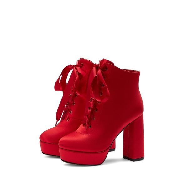 boots ol'craft woman platform satin ankle high-square stilettos toe round foot beautiful red beige shoes size eua 4-13 udis, Black
boots ol'craft woman platform satin ankle high-square stilettos toe round foot beautiful red beige shoes size eua 4-13 udis, Black