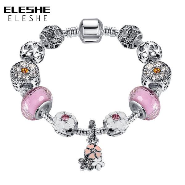 charm bracelets eleshe silver color daisy flower european bracelet for women pink glass beads diy jewelry clearance sale, Golden;silver
charm bracelets eleshe silver color daisy flower european bracelet for women pink glass beads diy jewelry clearance sale, Golden;silver