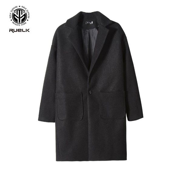men's wool & blends ruelk 2021 winter woolen coat loose and fashionable korean style hong kong color matching mid-length, Black
men's wool & blends ruelk 2021 winter woolen coat loose and fashionable korean style hong kong color matching mid-length, Black