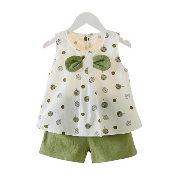 clothing sets 2pcs/set girls summer children leaf print vest cute bow knot round neck shorts children's set daily wear, White
clothing sets 2pcs/set girls summer children leaf print vest cute bow knot round neck shorts children's set daily wear, White