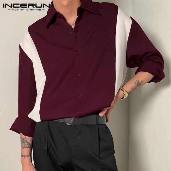 men shirts leisure long sleeve patchwork camisa man elegant lapel neck blusas fashion button chemise masculina incerun plus size men's, White;black
men shirts leisure long sleeve patchwork camisa man elegant lapel neck blusas fashion button chemise masculina incerun plus size men's, White;black