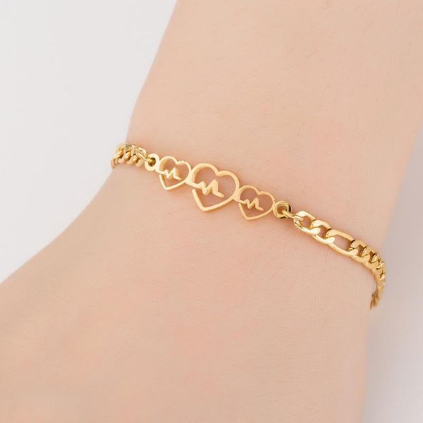 charm bracelets heart for women adjustable bracelet stainless steel accessories women's rose gold couple chain, Golden;silver 
charm bracelets heart for women adjustable bracelet stainless steel accessories women's rose gold couple chain, Golden;silver