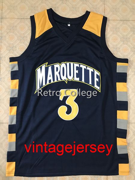 #3 dwayne wade college marquette golden eagles retro throwback basketball jersey stitched any number and name xs-5xl 6xl, Black
#3 dwayne wade college marquette golden eagles retro throwback basketball jersey stitched any number and name xs-5xl 6xl, Black
