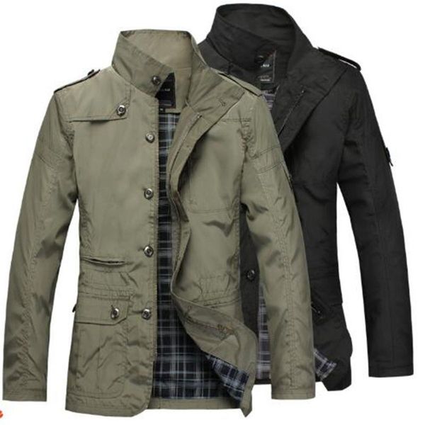 men's jackets spring and autumn windbreaker large size jacket slim stand collar coat outerwear, Black;brown
men's jackets spring and autumn windbreaker large size jacket slim stand collar coat outerwear, Black;brown