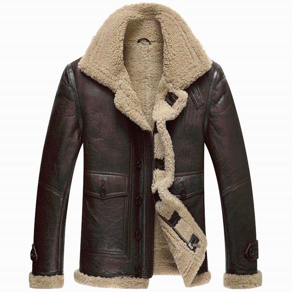 men's leather & faux jacket genuine winter natural real sheepskin coat for men lamb fur bomber jackets plus size 296-2 my2995, Black
men's leather & faux jacket genuine winter natural real sheepskin coat for men lamb fur bomber jackets plus size 296-2 my2995, Black