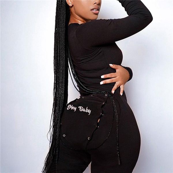 v neck rompers women long sleeve slim bodycon outerwear casual printed letter embroidery streetwear for female women's jumpsuits, Black;white 
v neck rompers women long sleeve slim bodycon outerwear casual printed letter embroidery streetwear for female women's jumpsuits, Black;white