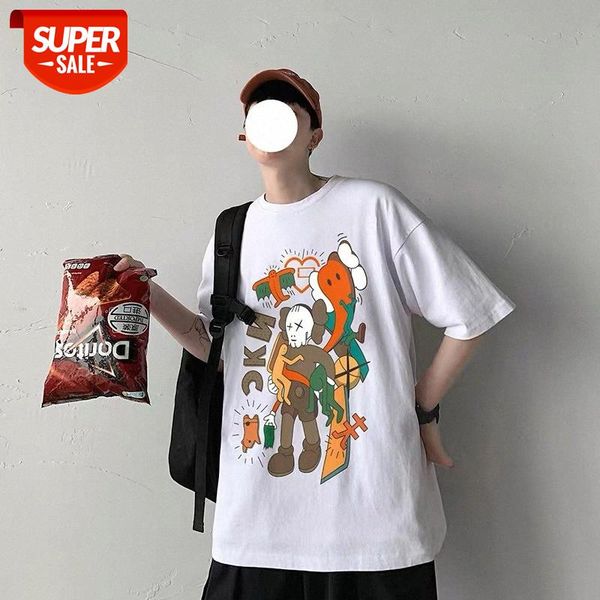 half-sleeved t-shirt male tide ins cartoon loose korean version of the trend couple short-sleeved plus size fat casual #4d4b, White;black
half-sleeved t-shirt male tide ins cartoon loose korean version of the trend couple short-sleeved plus size fat casual #4d4b, White;black