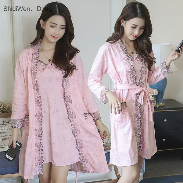 plus size 2pcs 100% cotton robes sets nightgowns for women autumn lace long sleeve night dress sleepwear bathrobe two piece women's, Black;red
plus size 2pcs 100% cotton robes sets nightgowns for women autumn lace long sleeve night dress sleepwear bathrobe two piece women's, Black;red