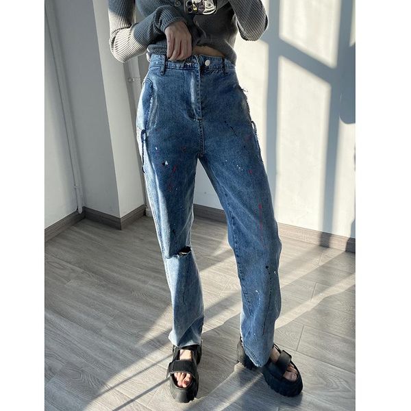 jeans pants women fall 2021 high-waist slim loose ripped women's splash painted long, Blue
jeans pants women fall 2021 high-waist slim loose ripped women's splash painted long, Blue