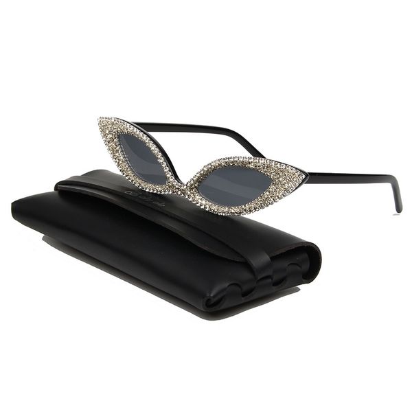 samll cat eye women sunglasses vintage retro women wide leg brand designe diamond sun glasses female black shades uv400, White;black
samll cat eye women sunglasses vintage retro women wide leg brand designe diamond sun glasses female black shades uv400, White;black