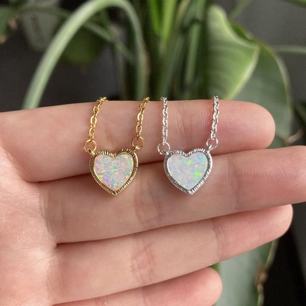 pendant necklaces opal heart necklace love clavicle choker for woman bijoux sweet lover stainless steel gold chain valentine jewelry gift, Silver
pendant necklaces opal heart necklace love clavicle choker for woman bijoux sweet lover stainless steel gold chain valentine jewelry gift, Silver