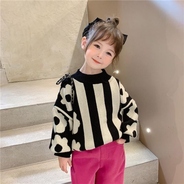 pullover toddler girl sweater floral pattern sweaters girls striped children casual style children's clothing, Blue
pullover toddler girl sweater floral pattern sweaters girls striped children casual style children's clothing, Blue