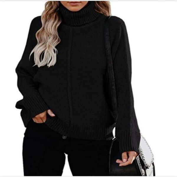 women's sweaters autumn/winter 2021 europe-usa style elegant pullovers women high collar solid long sleeve casual loose thicken knit sw, White;black
women's sweaters autumn/winter 2021 europe-usa style elegant pullovers women high collar solid long sleeve casual loose thicken knit sw, White;black