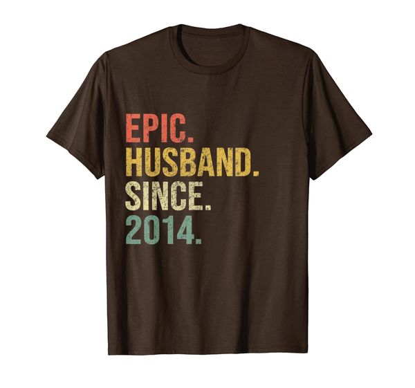 mens epic husband since 2014, 5th wedding anniversary gift retro t-shirt, White;black
mens epic husband since 2014, 5th wedding anniversary gift retro t-shirt, White;black