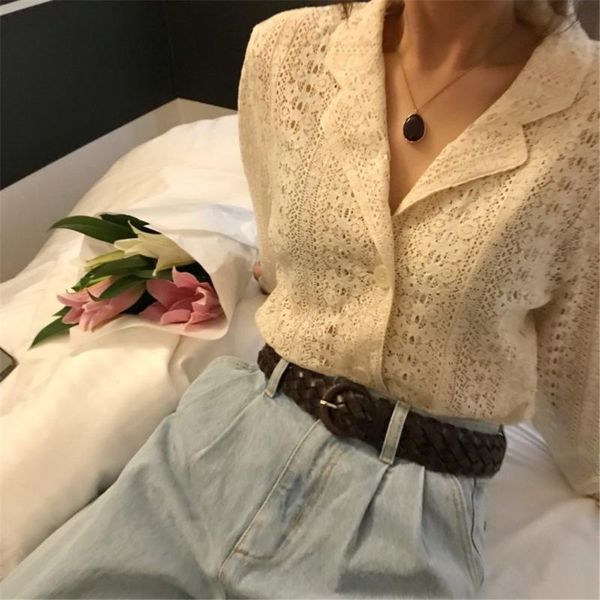 women's blouses & shirts fashion 2021 lace hollow out women loose notched collar long sleeve korean solid ladies blusa clothes zy4659, White
women's blouses & shirts fashion 2021 lace hollow out women loose notched collar long sleeve korean solid ladies blusa clothes zy4659, White