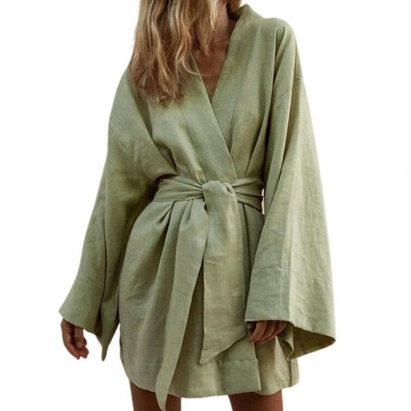 casual dresses women shirt dress trendy robe style long sleeve solid color loose hem lace-up belt ladies mini streetwear, Black;gray
casual dresses women shirt dress trendy robe style long sleeve solid color loose hem lace-up belt ladies mini streetwear, Black;gray