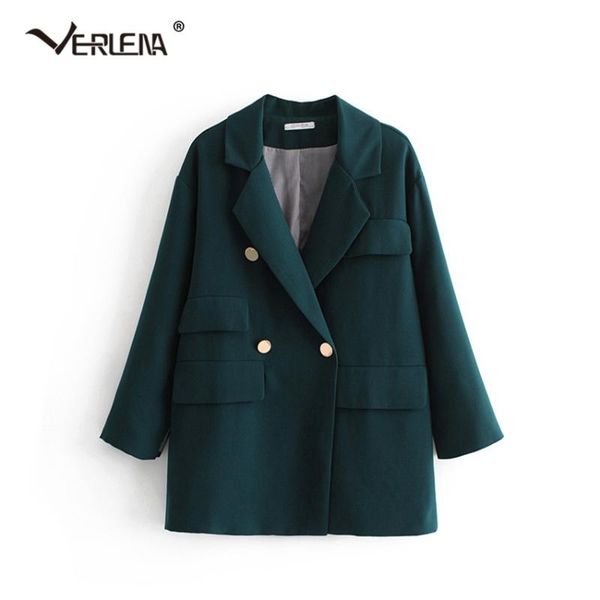 women's suits & blazers verlena solid vintage green blazer feminino women clothes 2021 long sleeve straight loose coat lapel 2 breasted, White;black
women's suits & blazers verlena solid vintage green blazer feminino women clothes 2021 long sleeve straight loose coat lapel 2 breasted, White;black